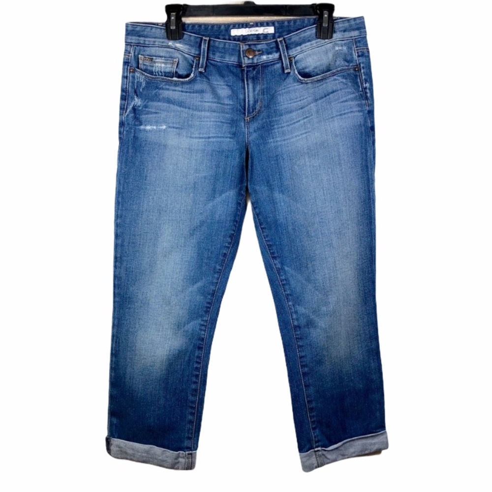 Joe’s Jeans Distressed Ex Lover Blue Capri Cropped
